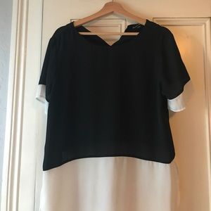 Black and white blouse